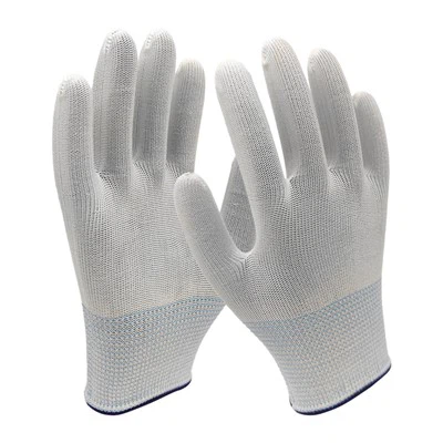 On üç iğne örgü beyaz eldiven