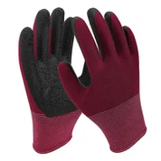 Buruşuk kırmızı siyah emek koruma eldivenleri